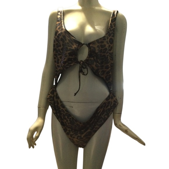 Leopard Print Women's One-Piece Swimsuit - Picture 1 of 6